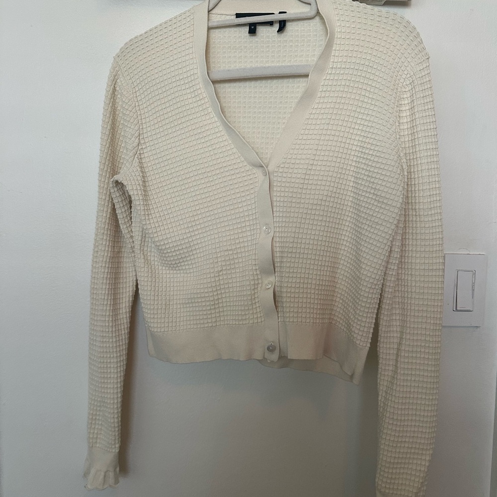 Women's Cream Cardigan Sweater theory